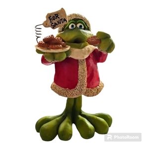 Russ‎ Christmas Bobblehead Frog Figure, For Santa, 5”